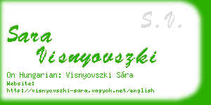 sara visnyovszki business card